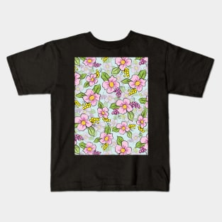 Floral Pattern Art Design Kids T-Shirt